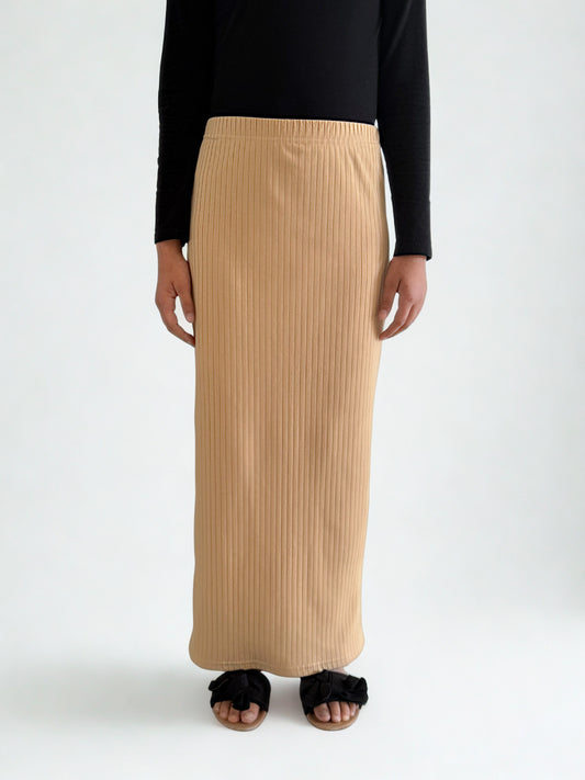 Ribbed Pencil Skirt – Ankle Length